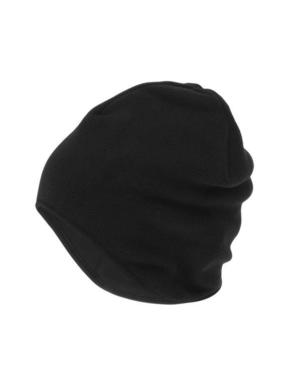 Cycling Hat Keep Warm Tab Hard Hat Liner Polar Fleece Fabric Black 24x20cm 1 Pcs