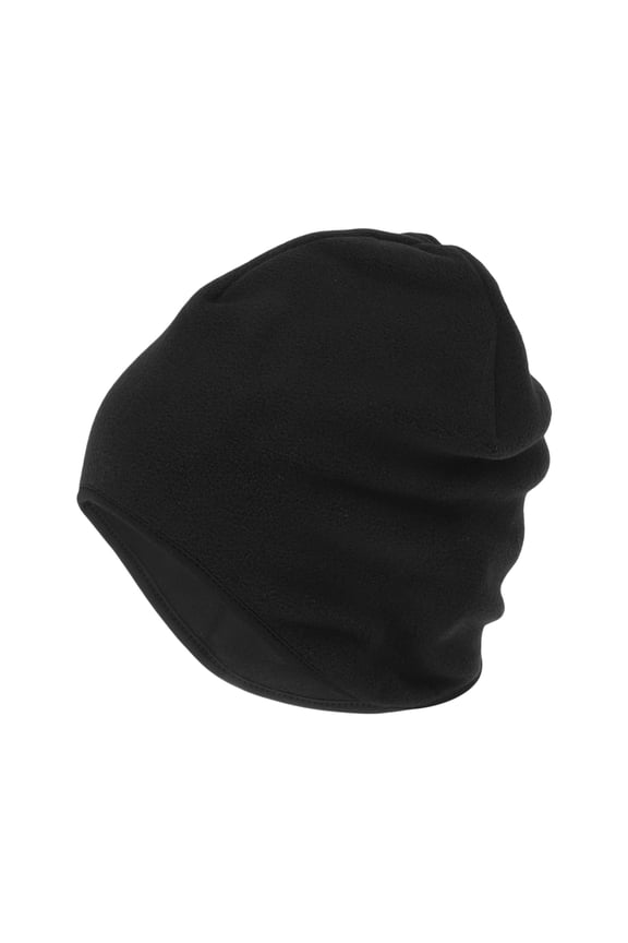 Cycling Hat Keep Warm Tab Hard Hat Liner Polar Fleece Fabric Black 25x19cm 1 Pcs