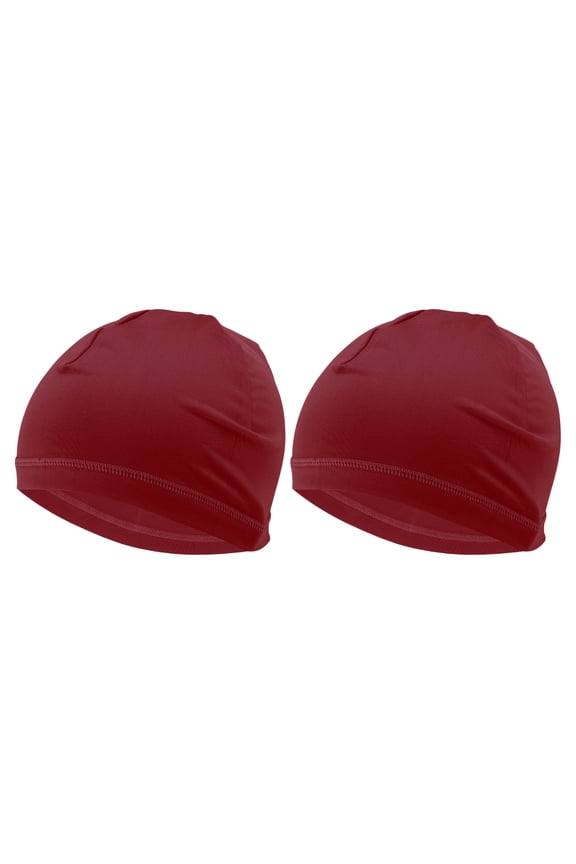 Cycling Hat Sweat Wicking Breathable Hard Hat Liner Milk Silk Fabric Claret 24x17cm 2 Pcs