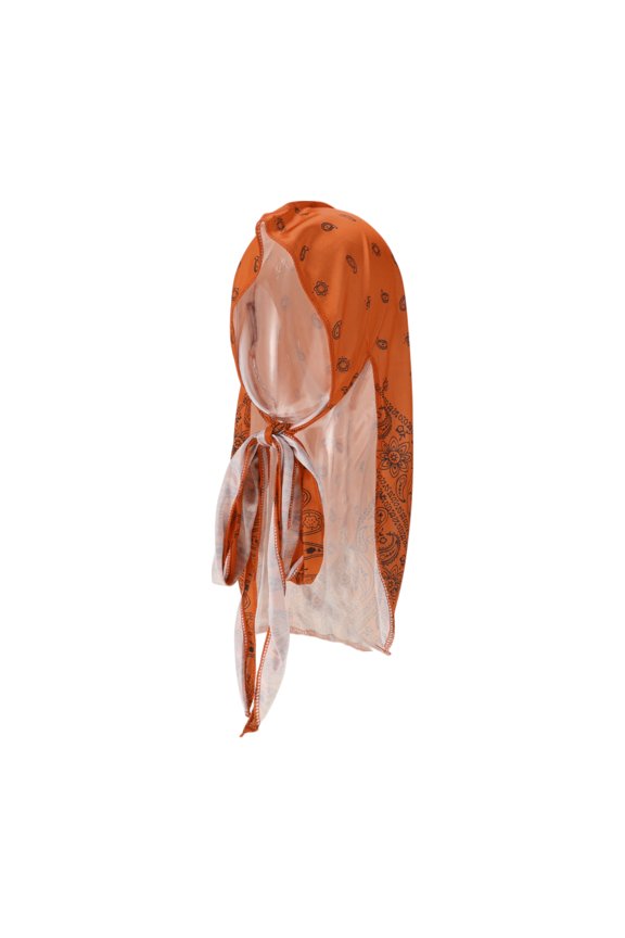 Cycling Hat Sweat and Moisture Wicking Breathable Neck Protection Hard Hat Liner Imitation Silk Fabric Orange 24x97cm 1 Pcs