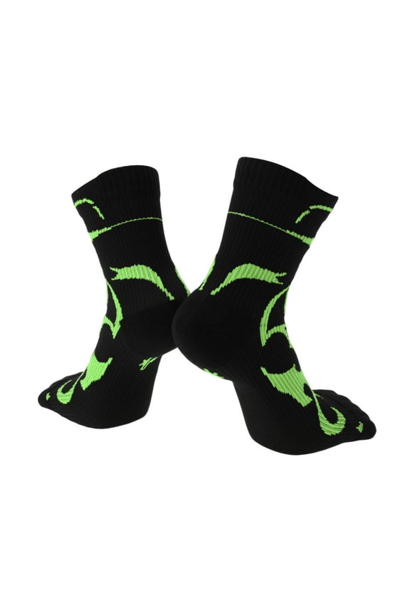 Cycling Socks Absorb Sweat Outdoor Bike Socks Black and Green Size m Neutral and Universal 1 Pair