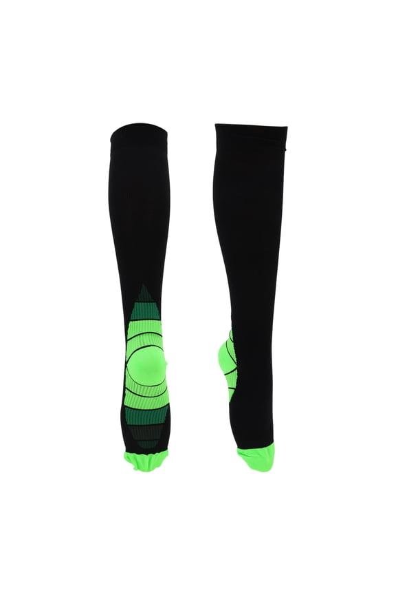 Cycling Socks Absorb Sweat Outdoor Bike Socks Green Black Size m Neutral and Universal