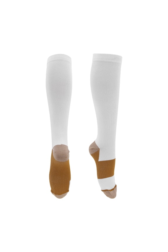 Cycling Socks Absorb Sweat Outdoor Bike Socks White Brown Size m Neutral and Universal 1 Pair
