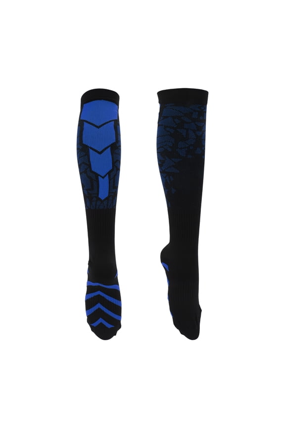 Cycling Socks Anti Slip Sweat Absorb Anti Friction Outdoor Bike Socks Black Blue Size L-XL Neutral Unisex 1 Pair Foot Bottom Stripes