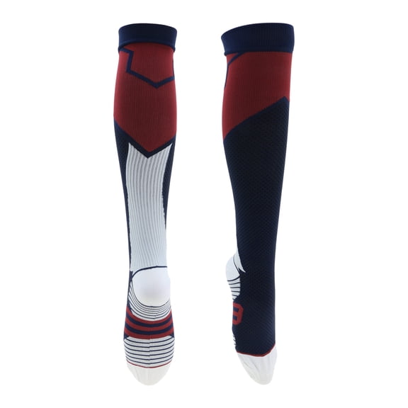Unique Bargains Cycling Socks Anti Slip Sweat Absorb Anti Friction Outdoor Bike Socks Red White Size L-XL Neutral Unisex 1 Pair Color Block Stripes