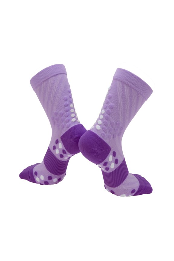 Cycling Socks Quick-Drying Non-Slip Sweat-Absorbent Outdoor Bike Socks Light Purple Dark Purple Size l Neutral and Universal Color Matching