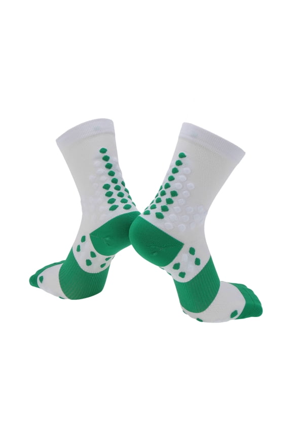 Cycling Socks Quick-Drying Sweat-Absorbent Anti-Friction Outdoor Bike Socks White Green Size l Neutral and Universal Color Matching