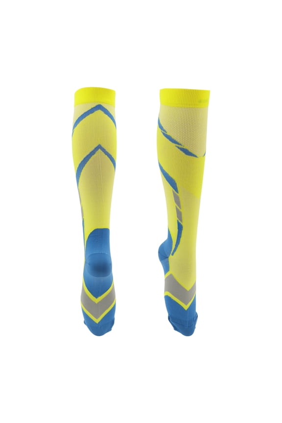 Cycling Socks Shock Absorption Sweat Absorption Outdoor Bike Socks Yellow Blue Size m Neutral and Universal 1 Pair