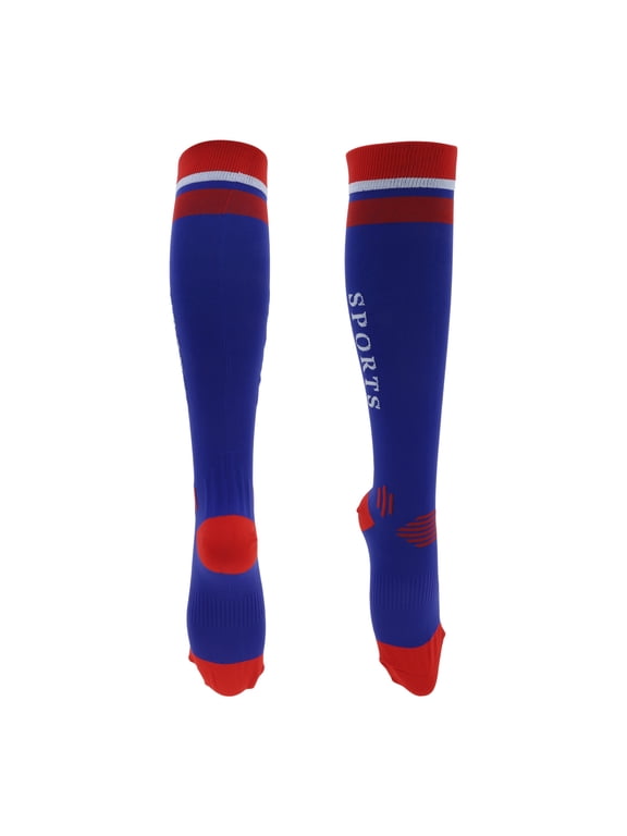 Cycling Socks Sweat Absorb Anti Friction Outdoor Bike Socks Blue Red Size S-M Neutral Unisex 1 Pair Letter Stripes