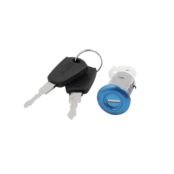 Unique Bargains Cylinder Security Sitting Lock w 2 Keys Set for Motorcycle Scooter Black Silver Tone