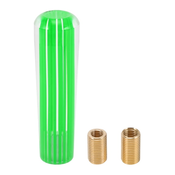 Unique Bargains Cylindrical Line Crystal 15cm Shift Knob Universal Gear Shifter Knob Acrylic for Automatic and Manual Vehicle with 2 Adapter Green 1 Set