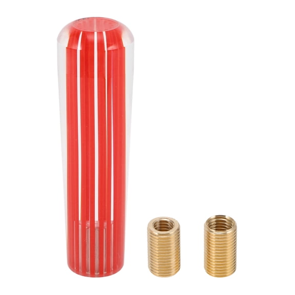 Unique Bargains Cylindrical Line Crystal 15cm Shift Knob Universal Gear Shifter Knob Acrylic for Automatic and Manual Vehicle with 2 Adapter Red 1 Set