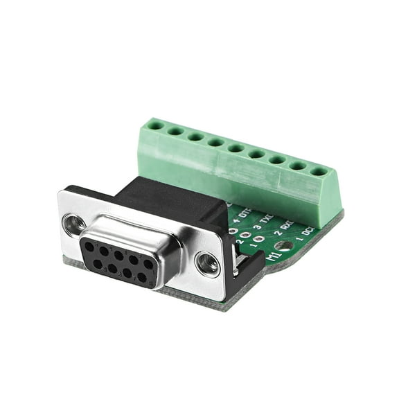 Unique Bargains D-sub DB9 Board Connector 2 Row Female RS232 Serial Port Solderless Terminal Block Adapter