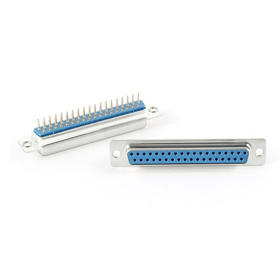 Unique Bargains DB37 37 Pin 2 Row Mounting Hole 180 Degree Female Plug D-sub PCB Connector 2 Pcs