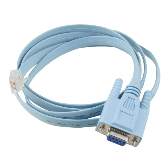 Unique Bargains DB9 Pin Female to 8P8C RJ45 Blue Compatible Console Cable 1.5M