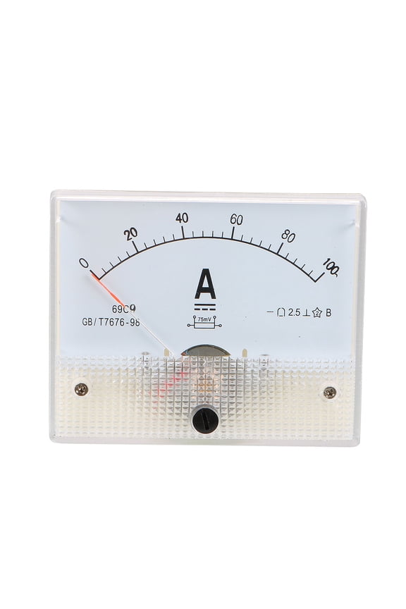 DC 0-100A Rectangle Panel Meter Gauge Current Analogue Analog Ammeter White