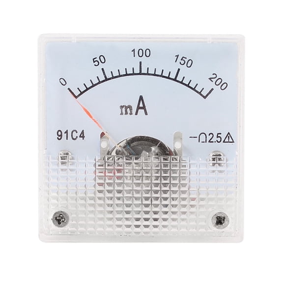 Unique Bargains DC 0-200mA Current Analog Panel Ampere Meter White Clear