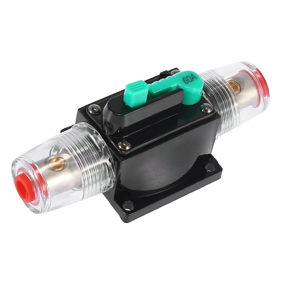 Unique Bargains DC 12V/ 24V/ 32V 10 Amp Reset Circuit Breaker Audio Inline Fuse Holder Protector for Auto