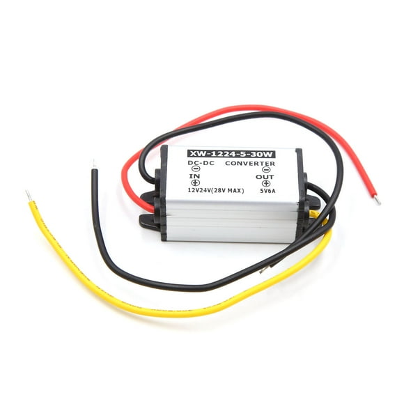 Unique Bargains DC 12V 24V to 5V 6A 30W Car Electric Power Supply Transformer Inverter