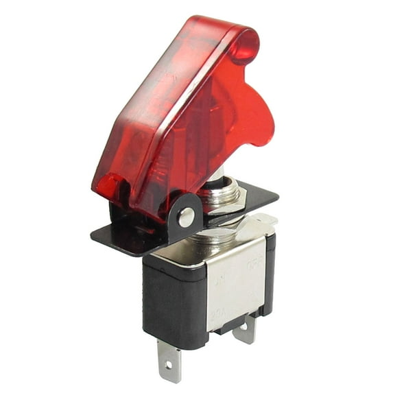 Unique Bargains DC 20A 12V 2 Position SPST ON-OFF 3 Pin Toggle Switch w Red Cap