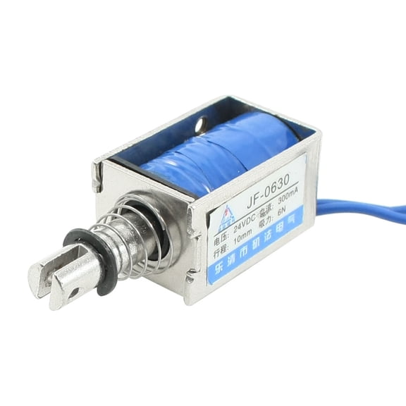 Unique Bargains DC 24V 300mA 10mm Stroke 6N 1.3LB Force Open Frame Solenoid Electromagnet