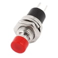 thumbnail image 1 of Unique Bargains DC 24V 3A 2 Pin SPST  Red Flat Head Push Button Switch Machine Tool, 1 of 2