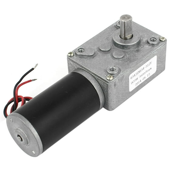 Unique Bargains DC 24V 5RPM High Torque Turbine Worm Gear Box Geared Motor 634JSX634-31ZY