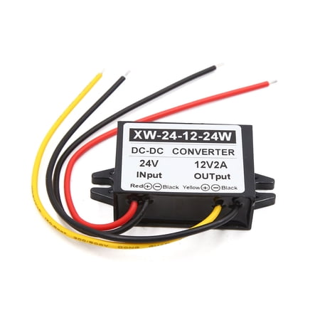 Unique Bargains DC 24V to 12V 2A 24W Car Step Down Reducer Power Supply Transformer