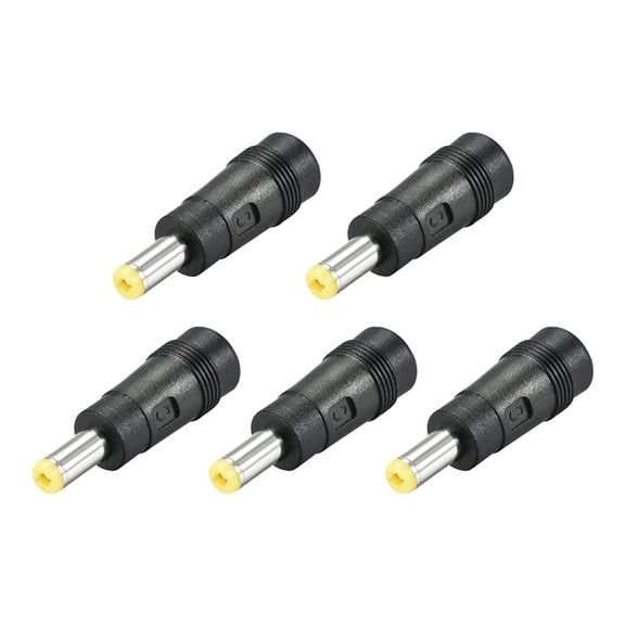 Unique Bargains 5Pcs DC Power Converter 5.5mm x 2.5mm Male to 5.5mm x 2.1mm Female Connector