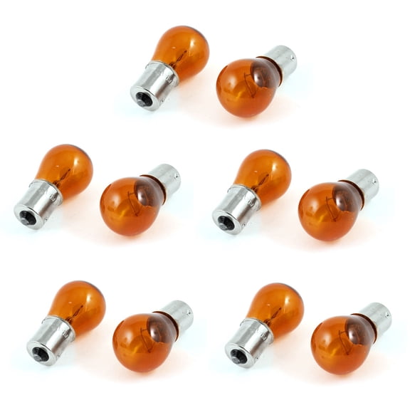 Unique Bargains DC12V 21W BA 15S Orange Light Tail Brake Bulb Lamp 10 Pcs for Car