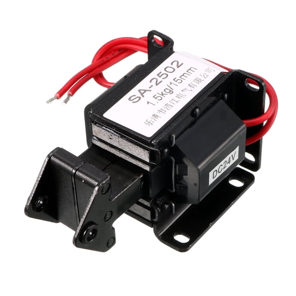 Unique Bargains DC24V 15mm 14.7N Push Pull Type Frame DC Solenoid Electromagnet Magnet SA-2502