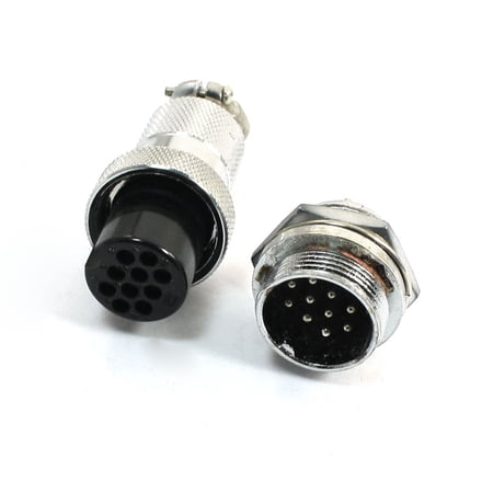 Unique Bargains DF20B 10Pin Male 19mm Screw Mounting Cable Connector Aviation Plug