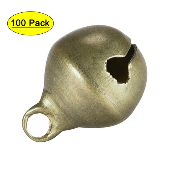 Unique Bargains DIY Small Bells, 0.4 Inch 100pcs, Craft Copper Bells Bulk for Christmas Festival Party Home, Bronze