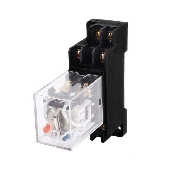 Unique Bargains DPDT 8Pin Electric Power Relay DC 24V Coil 5A 240V 28V + Socket Holder