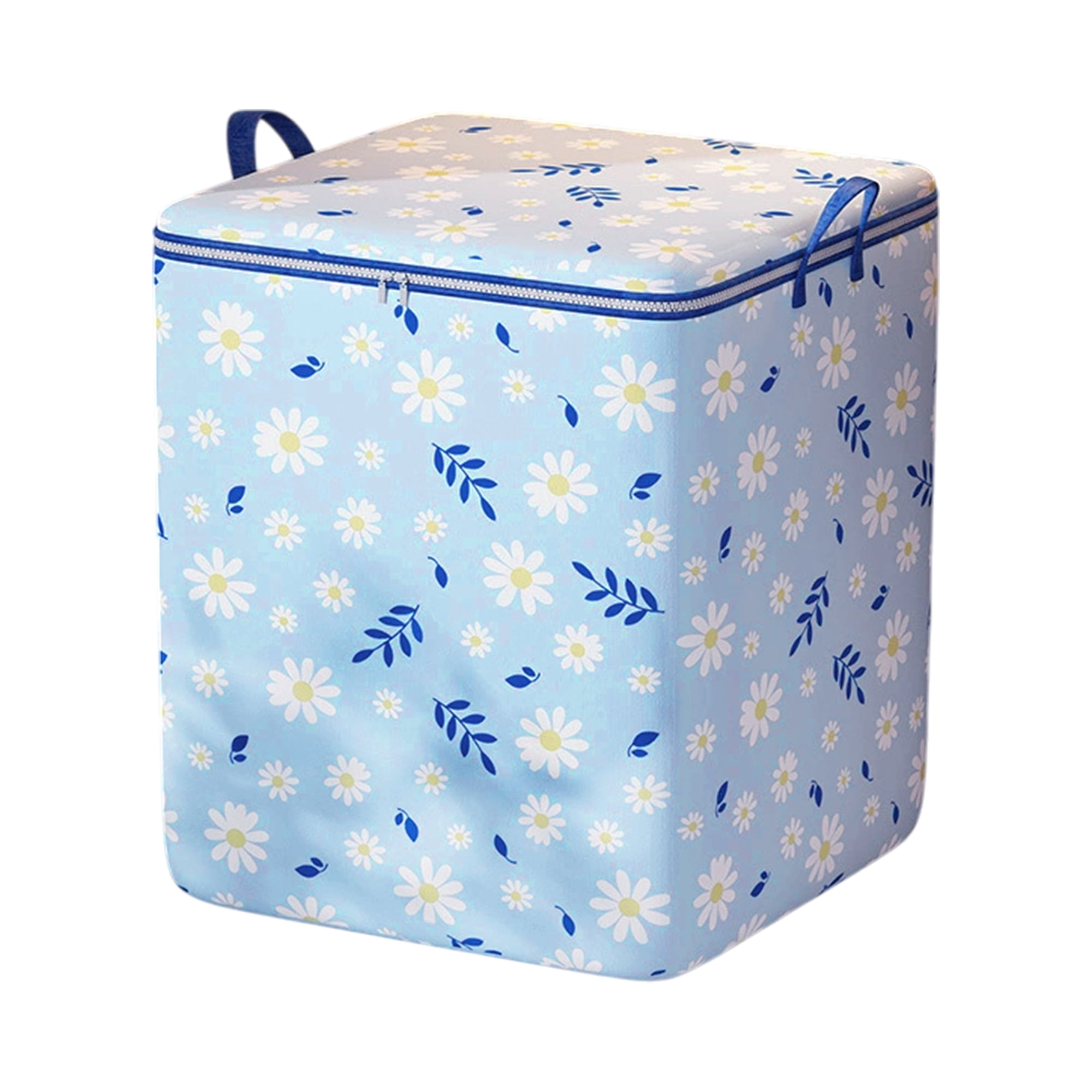Unique Bargains Daisies Pattern Storage Bag Storage Bins 1 Pc Blue 19.69"x15.75"x19.69"