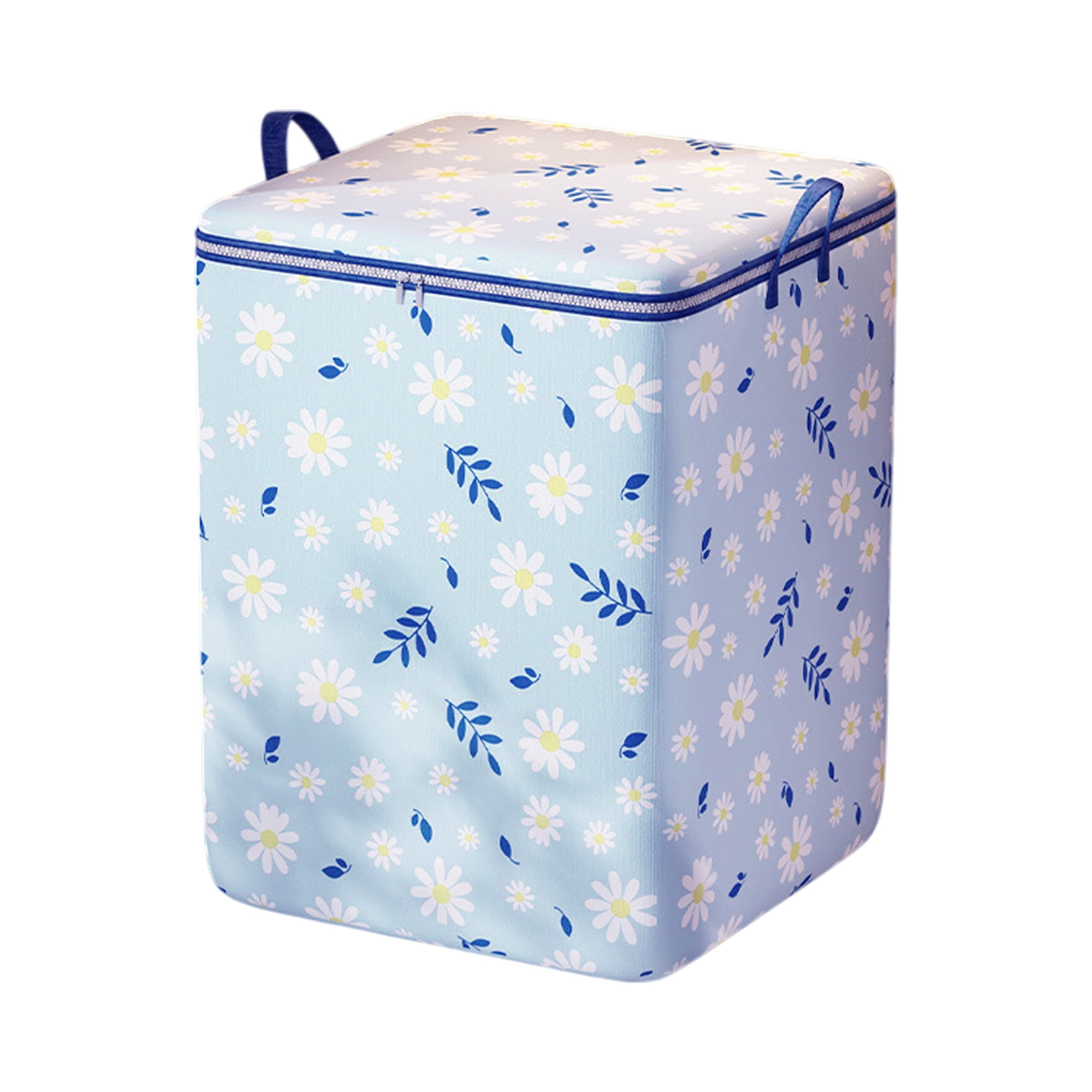 Unique Bargains Daisies Pattern Storage Bag Storage Bins 1 Pc Blue 19.69"x19.69"x27.56"