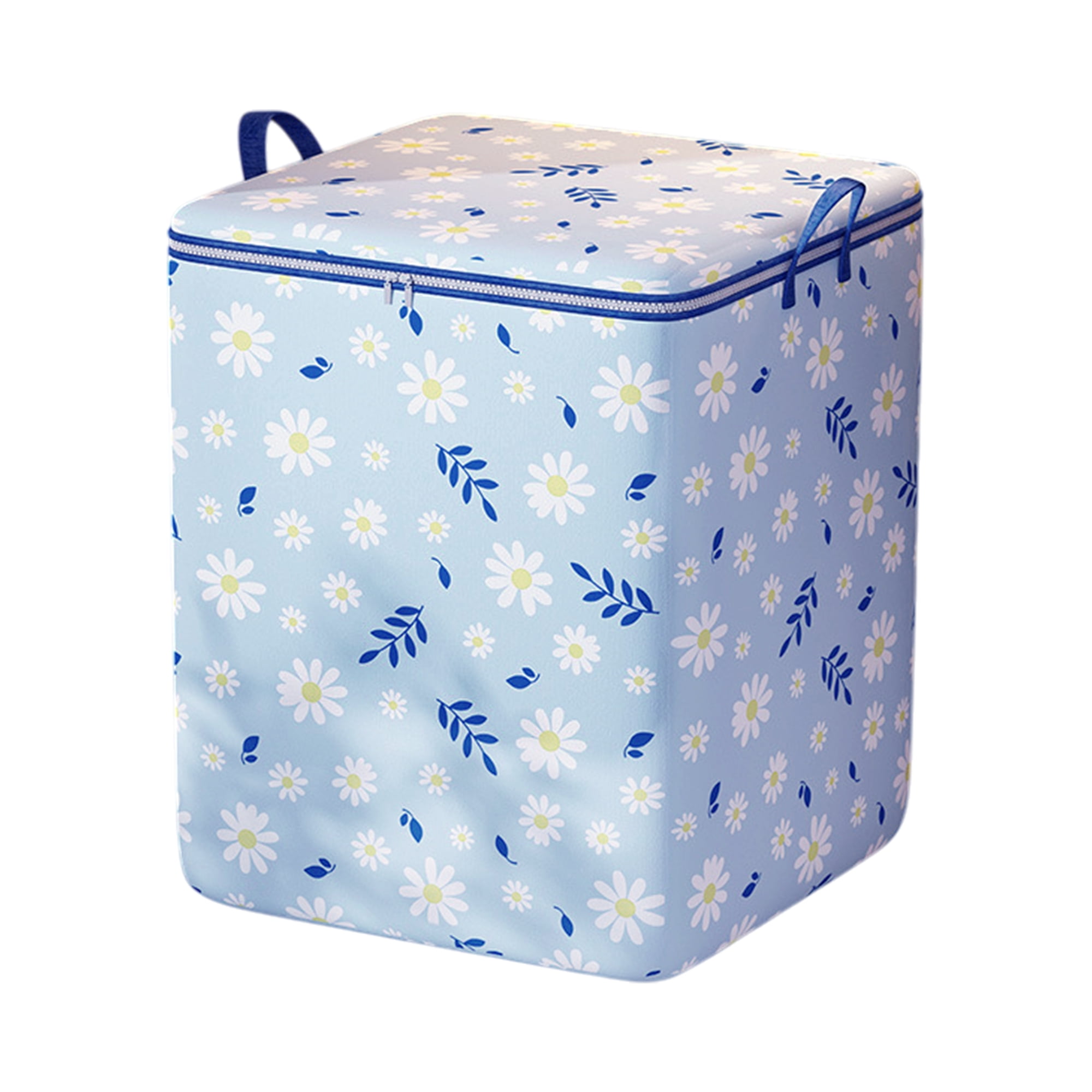 Unique Bargains Daisies Pattern Storage Bag Storage Bins 1 Pc Blue 22.05"x17.72"x22.05"