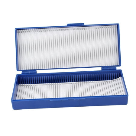 Unique Bargains Dark Blue Plastic Lined Sheet Glass Microslide Microscope Box for Slide