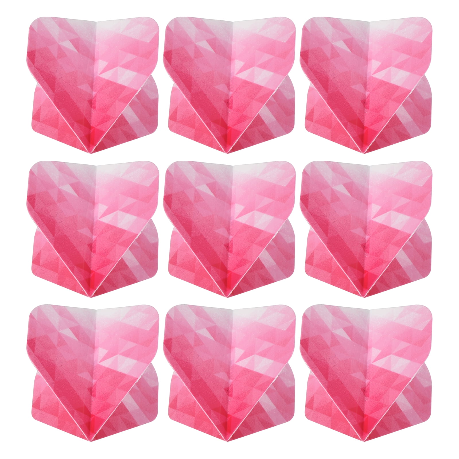 Unique Bargains Dart Flights 9 Pack PET Standard Darts Accessories Geometric Pink, White