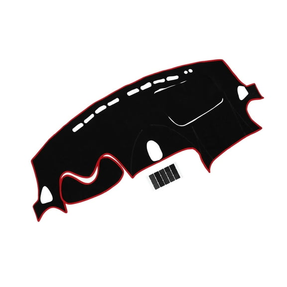 Unique Bargains Dash Cover Car Center Console for Nissan Juke 2011-2017 Polyester Black Red with Sticker 1 Set