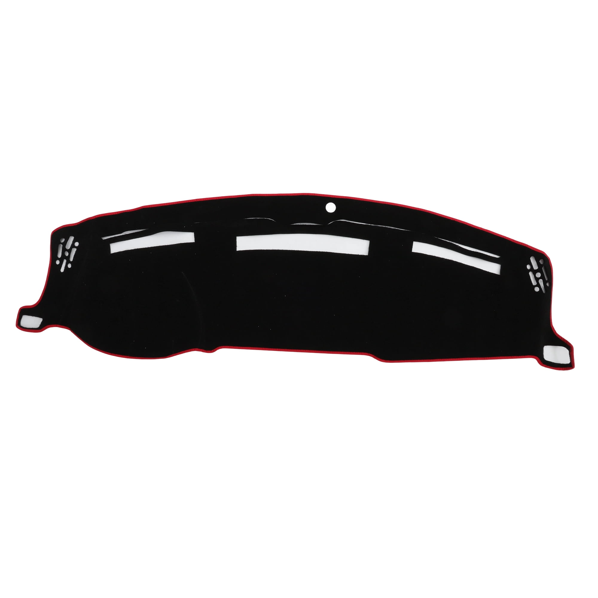 Unique Bargains Dash Cover for Ram 1500 2010-2018 for Ram 2500 2010-2018 Without HUD Dashboard Cover Car Interior Anti-Slip Polyester Black With Red Edge 1 set