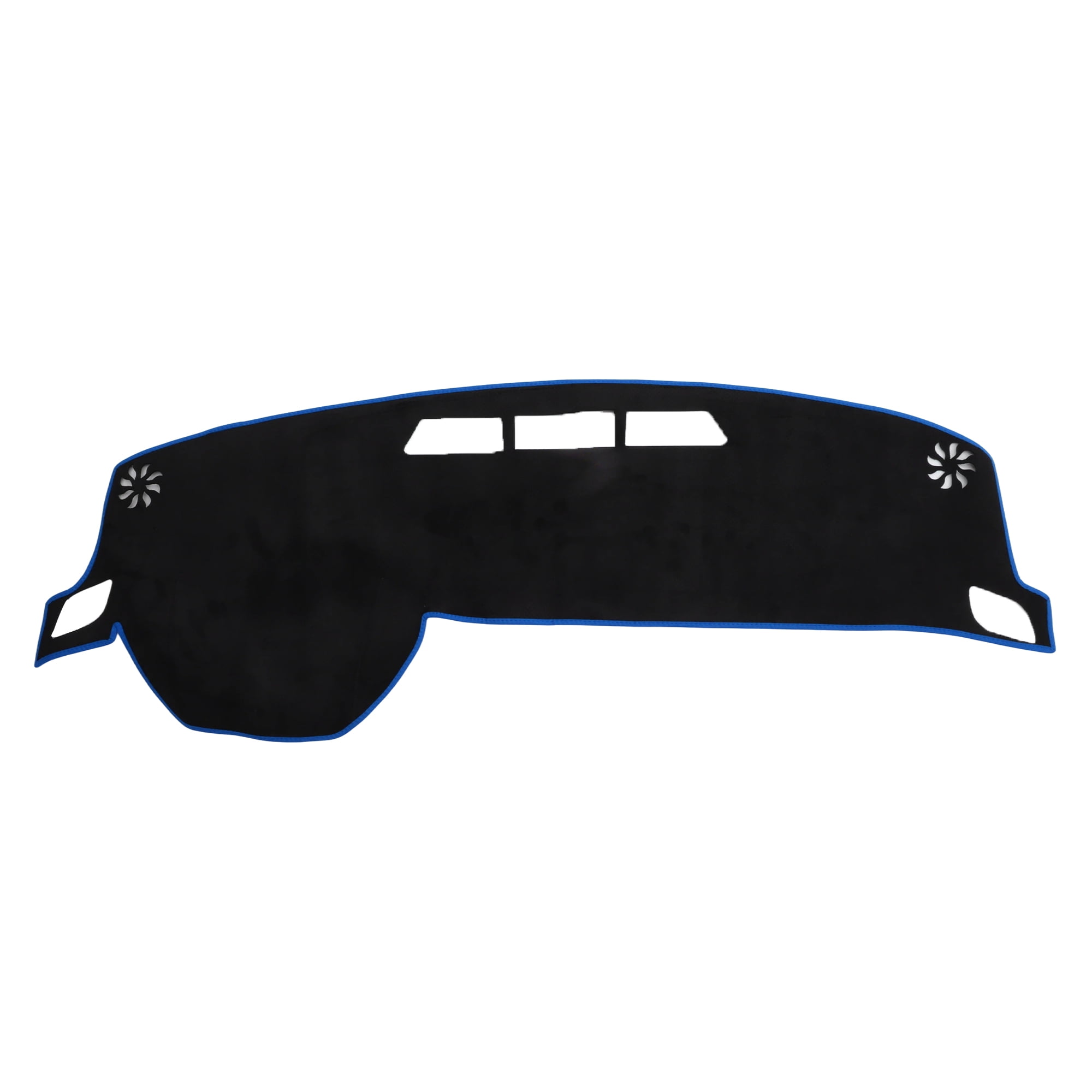 Unique Bargains Dash Cover for Nissan Rogue 2021-2024 Without HUD Dashboard Cover Car Interior Anti-Slip/Anti Dust Suede Black with Blue Edge 1 set
