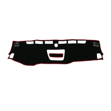 Unique Bargains Dashboard Cover for Chevrolet Colorado 2015-2022 without Hud Dash Cover Mat Carpet Center Console Dash Cover Mat Polyester Black Red 1 Pcs