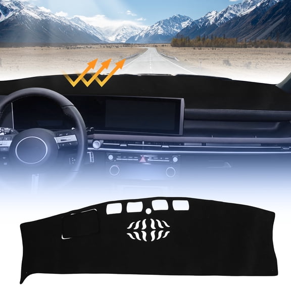 Unique Bargains Dashboard Cover for Hyundai Tucson 2025 2026 Interior Polyester Dash Cover Mat Carpet Non-Slip Dashboard Protector Sunshine UV & Heat Resistant Black