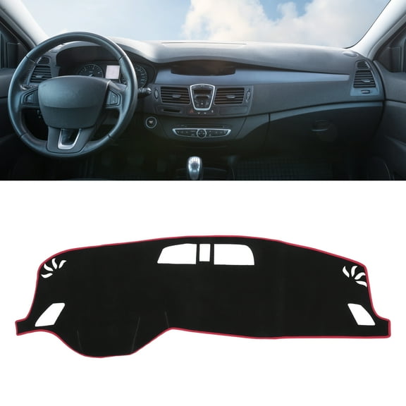 Unique Bargains Dashboard Cover for Mitsubishi Outlander 2023 Non-slip Polyester Black Red Dash Cover Mat Protector