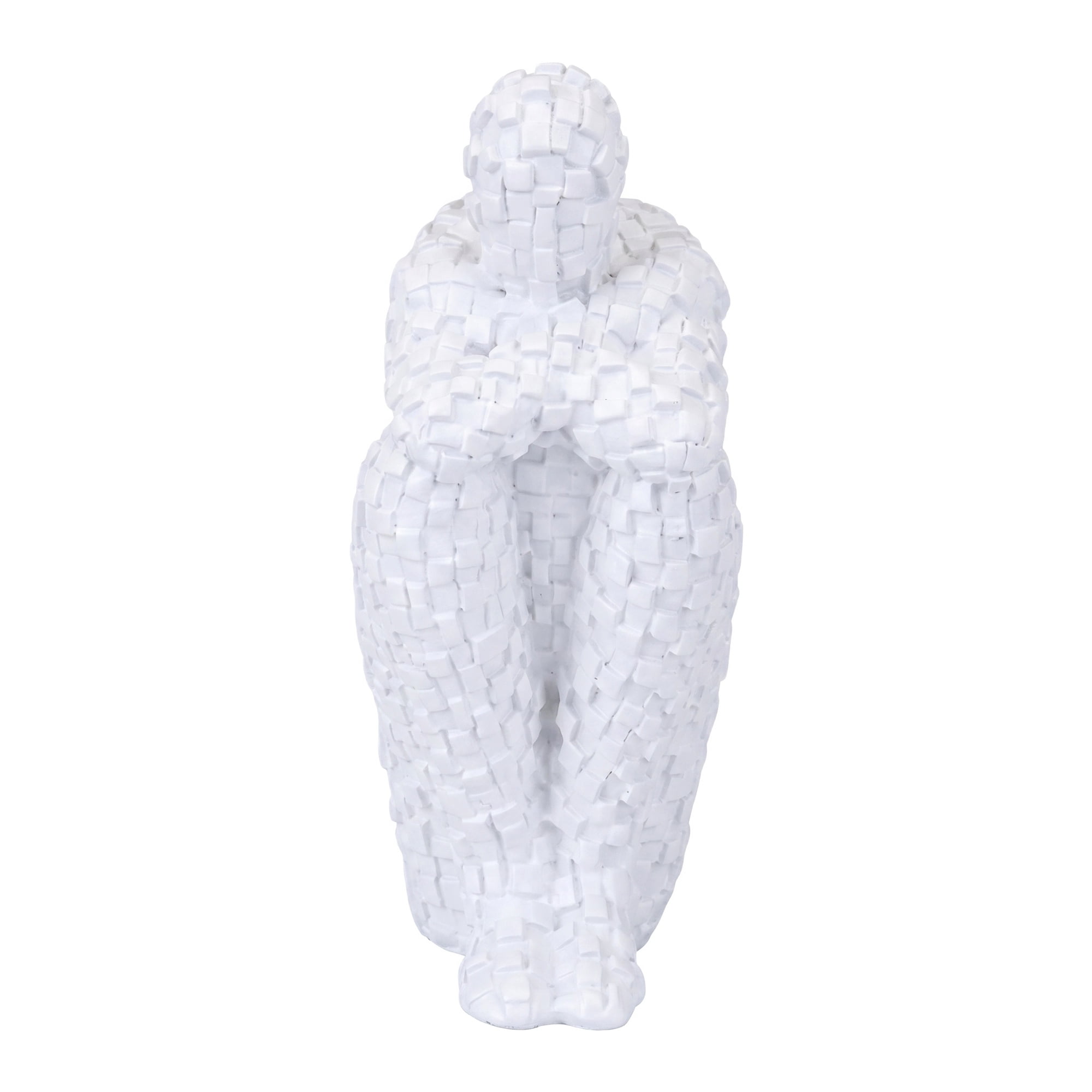 Unique Bargains Decorative Character Modern Figurine Book End White 4.1*2.6*7.9inch