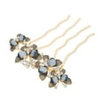 thumbnail image 1 of Unique Bargains Decorative Hair Combs Rhinestone Butterfly Hair Comb Stylish Bridal Side Comb Hair Combs Accessories for Elegant Styling Black, 1 of 7