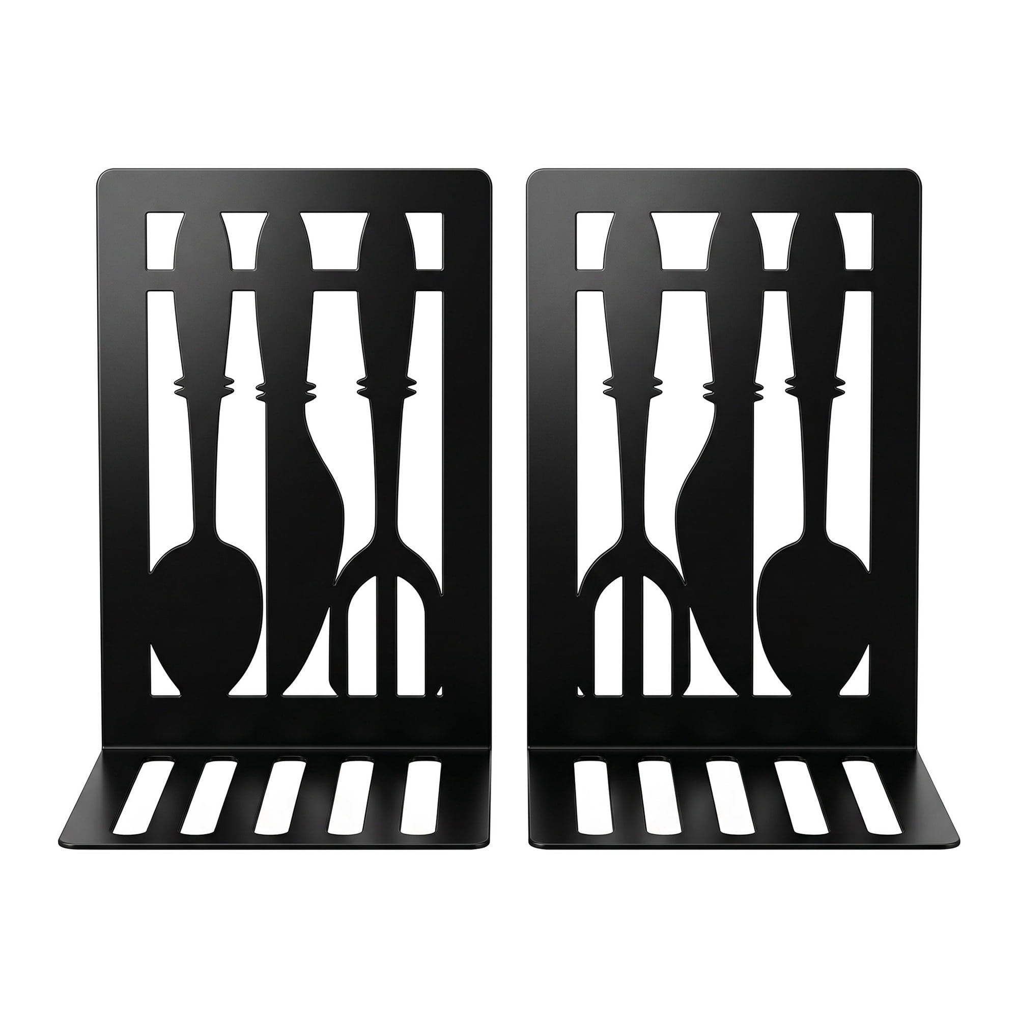 Unique Bargains Decorative Metal Bookends Book Ends for Book Black 4.6"L x 3.5"W x 6.8"H