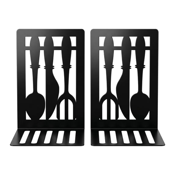 Unique Bargains Decorative Metal Bookends Book Ends for Book Black 4.6"L x 3.5"W x 6.8"H