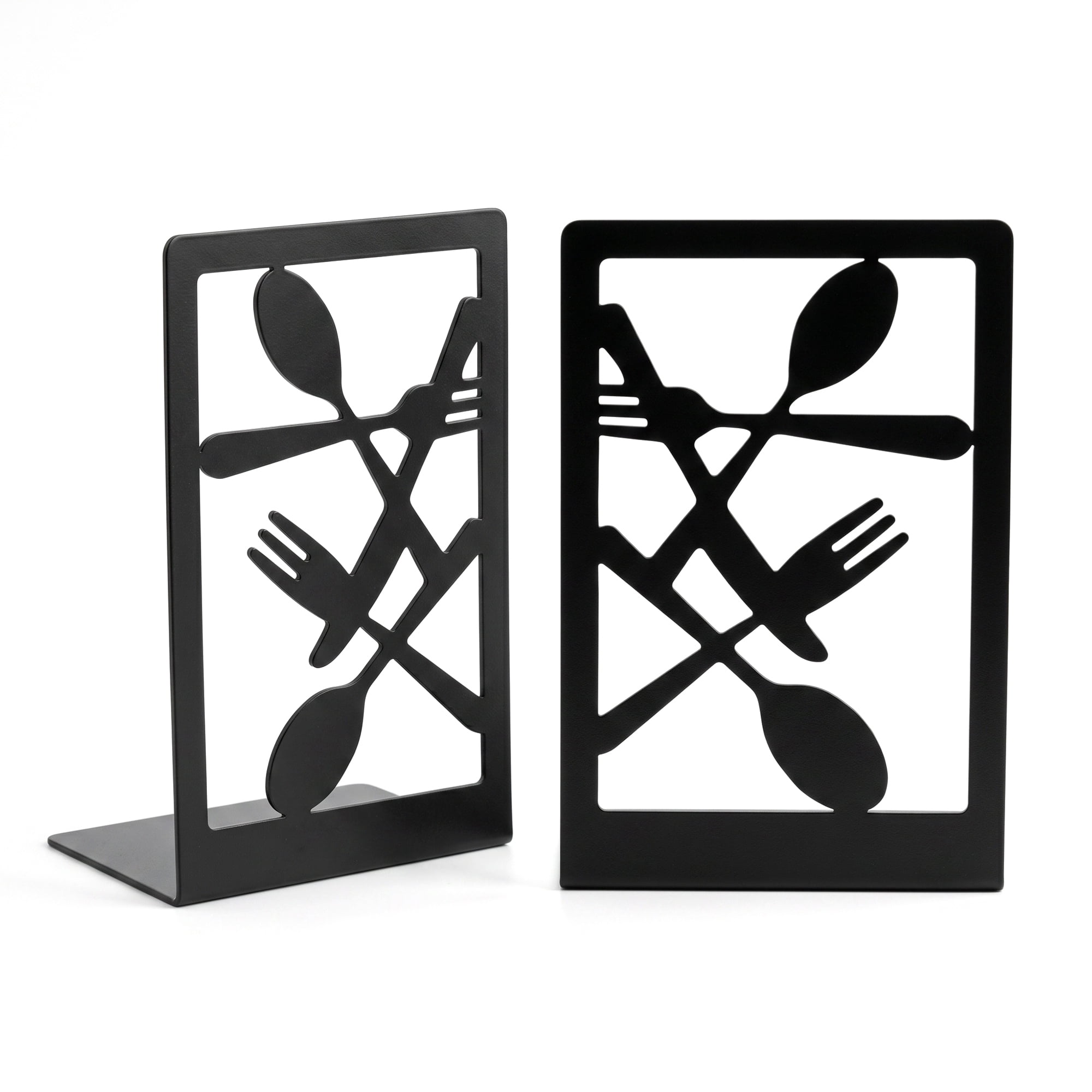 Unique Bargains Decorative Metal Bookends Book Ends for Office Black 4.6"L x 3.5"W x 6.8"H